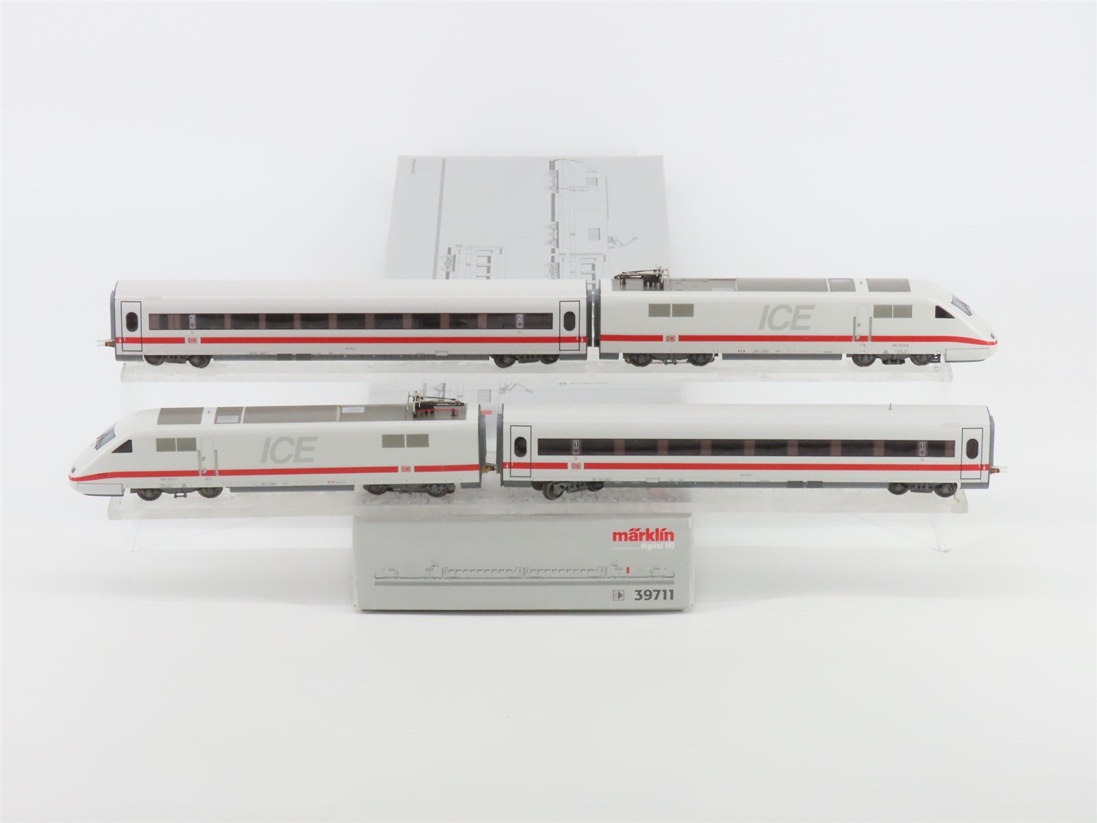 HO Scale 3-Rail AC Marklin Digital 39711 DB-AG ICE 1 InterCity 4-Unit EMU Set