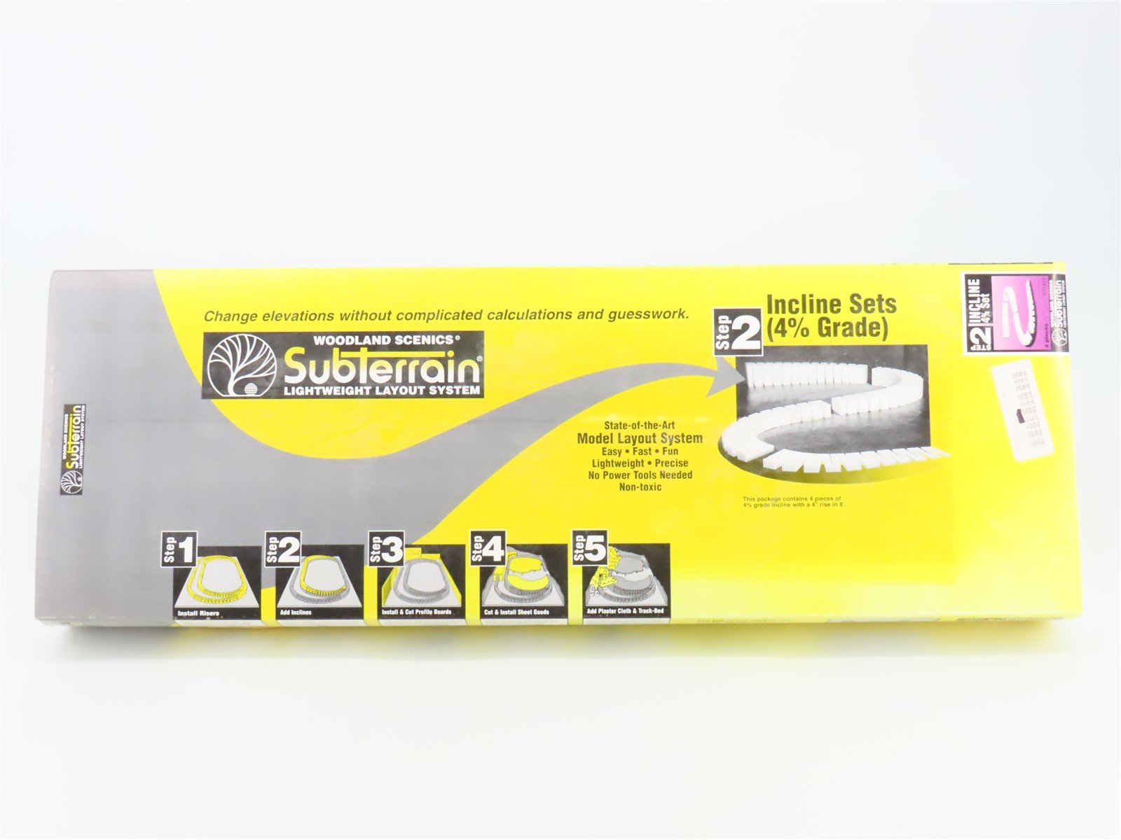 HO Scale Woodland Scenics ST1411 Step 2 4% Incline Foam 4-Piece Set