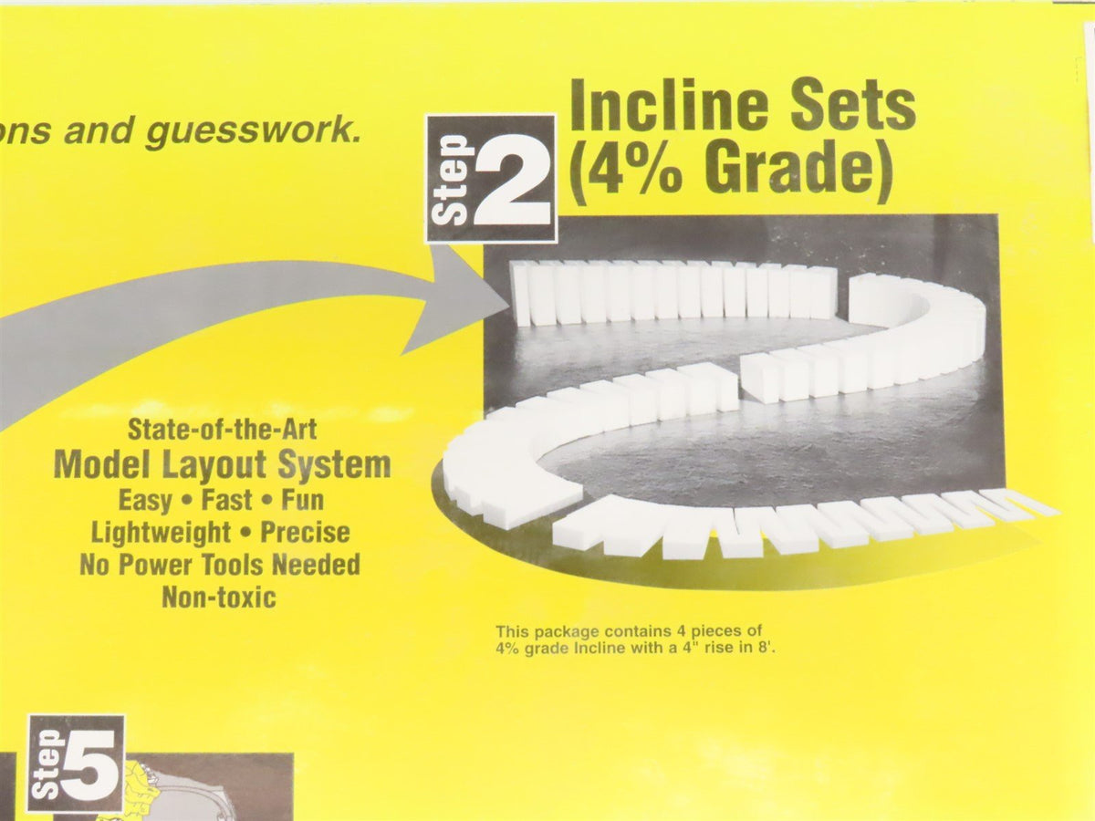 HO Scale Woodland Scenics ST1411 Step 2 4% Incline Foam 4-Piece Set