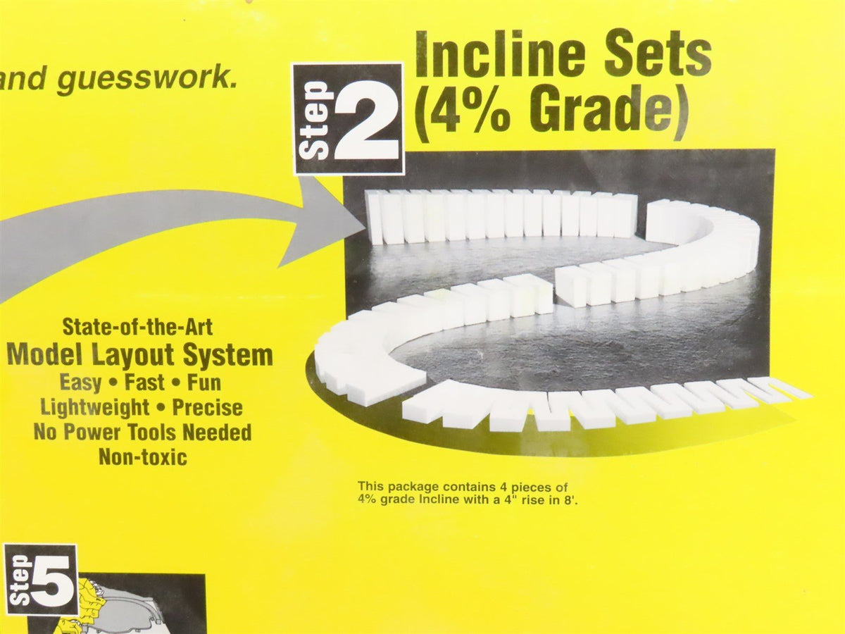 HO Scale Woodland Scenics ST1411 Step 2 4% Incline Foam 4-Piece Set