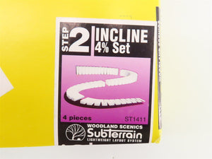 HO Scale Woodland Scenics ST1411 Step 2 4% Incline Foam 4-Piece Set