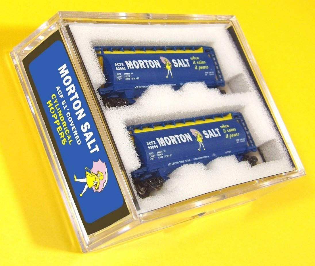 Z Scale FULL THROTTLE FT1069 ACFX Morton Salt 3-Bay Cylindrical Hoppers Set #1