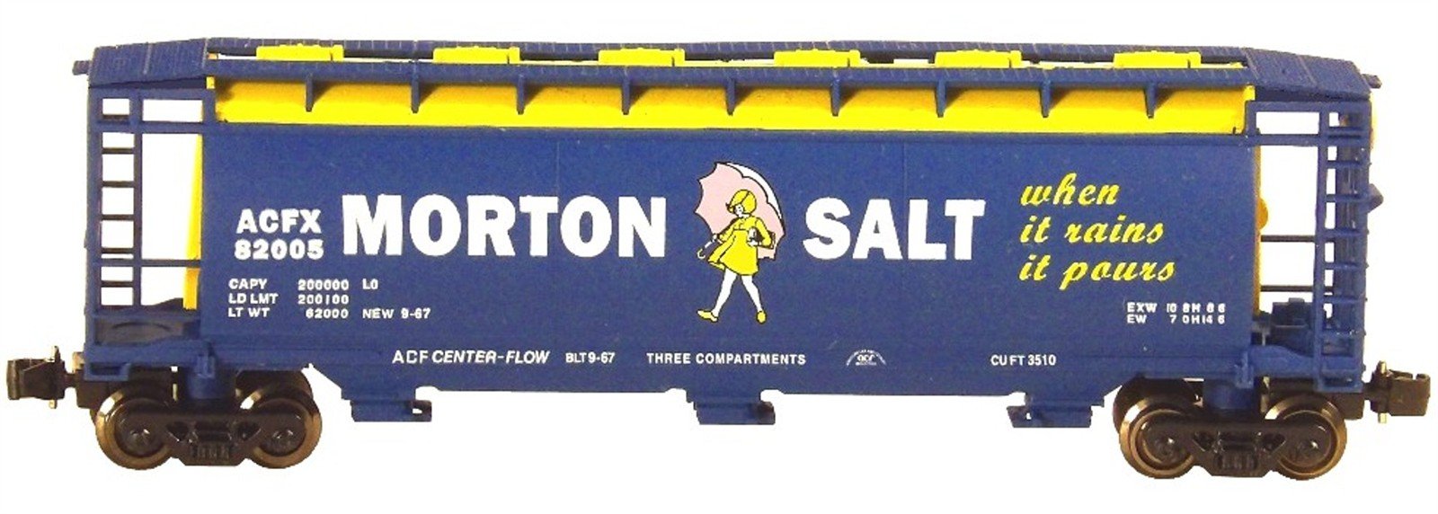 Z Scale FULL THROTTLE FT1069 ACFX Morton Salt 3-Bay Cylindrical Hoppers Set #1