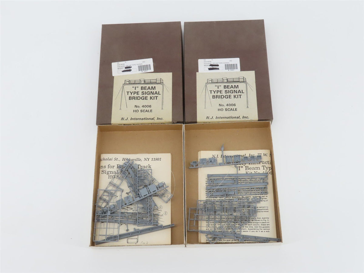LOT of 2 HO 1/87 Scale NJ International Kits 4006 &quot;I&quot; Beam Type Signal Bridges