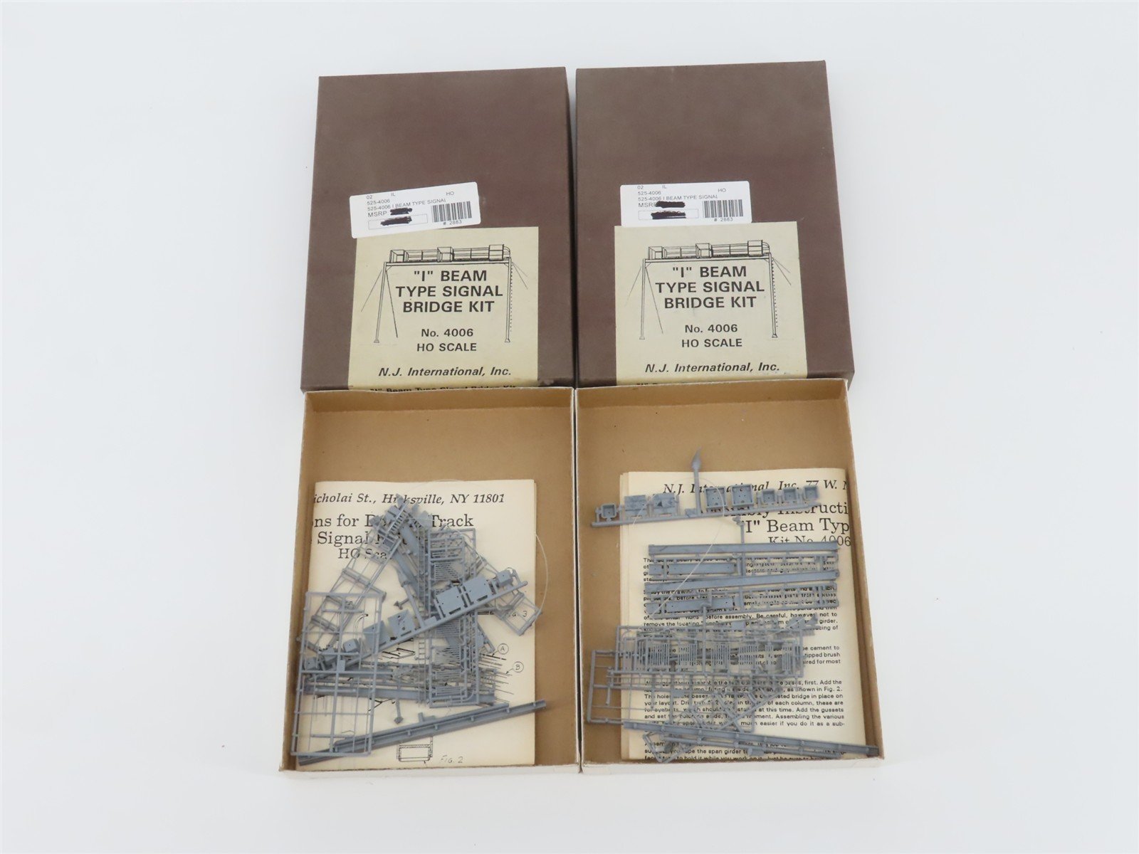 LOT of 2 HO 1/87 Scale NJ International Kits 4006 "I" Beam Type Signal Bridges