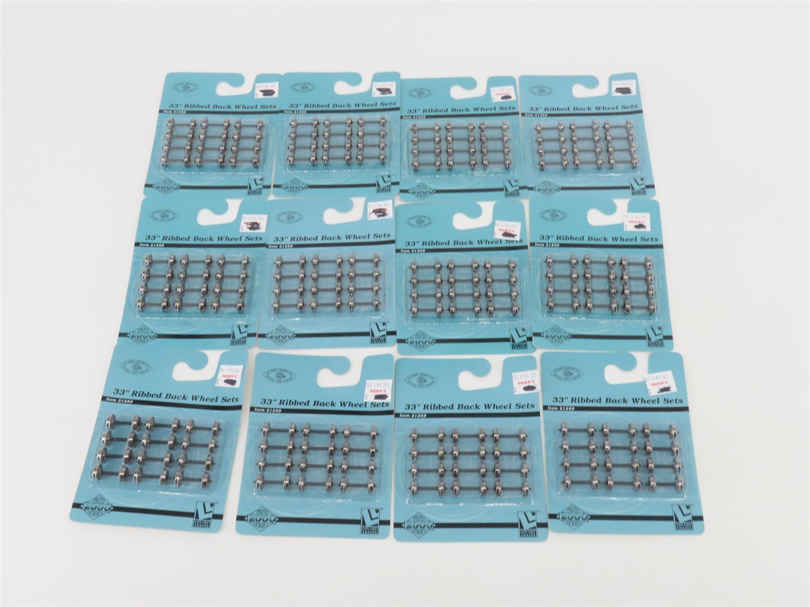 LOT of 12 HO Proto 2000 21259 33" Metal Wheel Packs - 144 Axles / 72 Pair