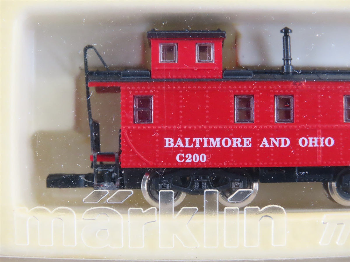 Z Scale Marklin Mini-Club B&amp;O Baltimore &amp; Ohio 2-8-2 Steam Freight Train Set