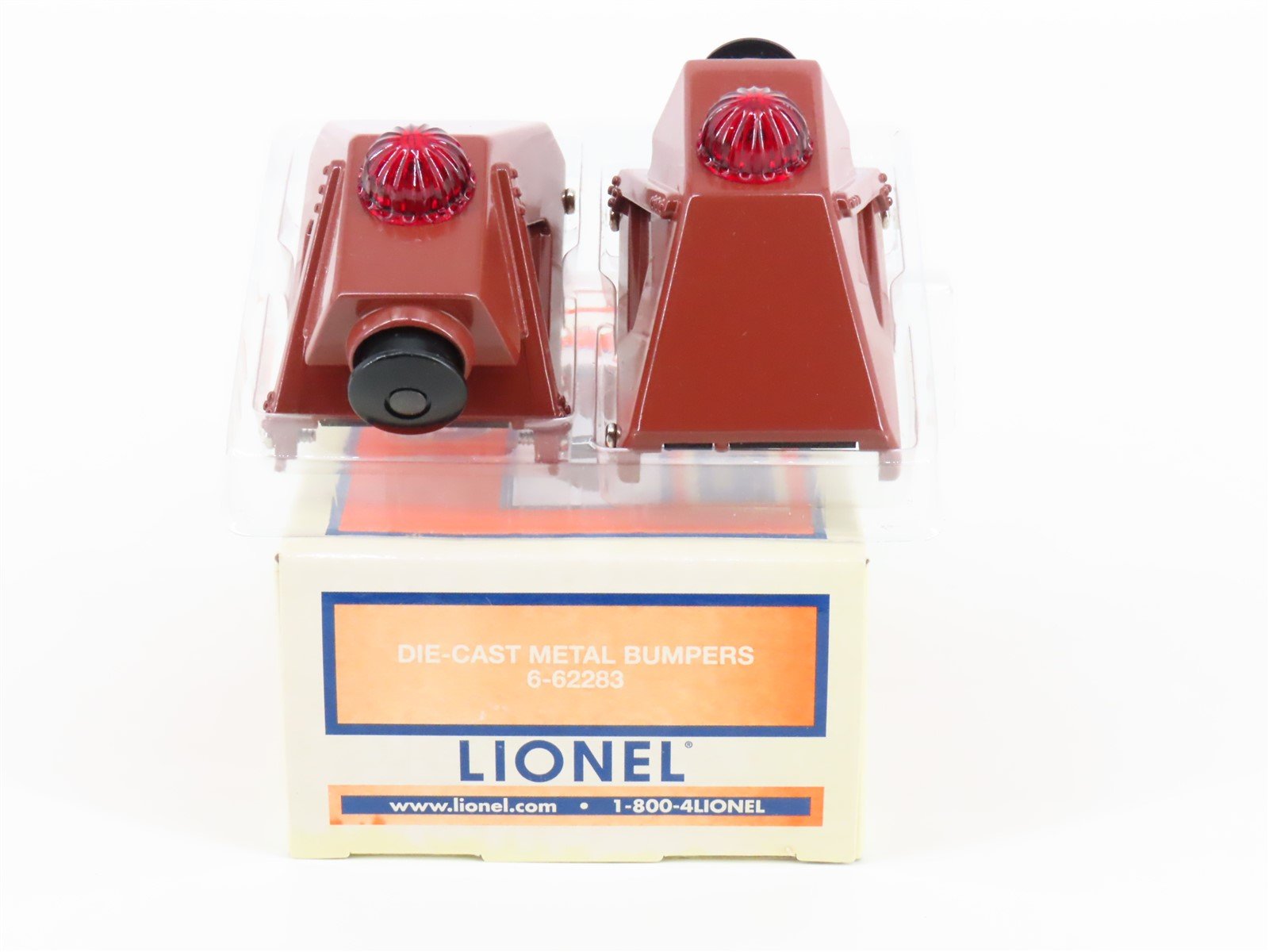 O Gauge 3-Rail Lionel 6-62283 Die-Cast Metal Track Bumpers 2-Pack w/ Lighting
