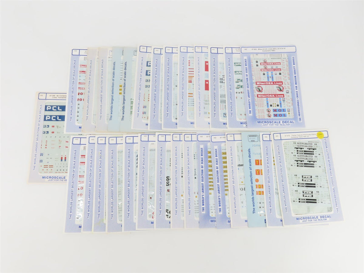 LOT of 29 HO Scale Microscale Trailer Train Container &amp; Trailer Decals