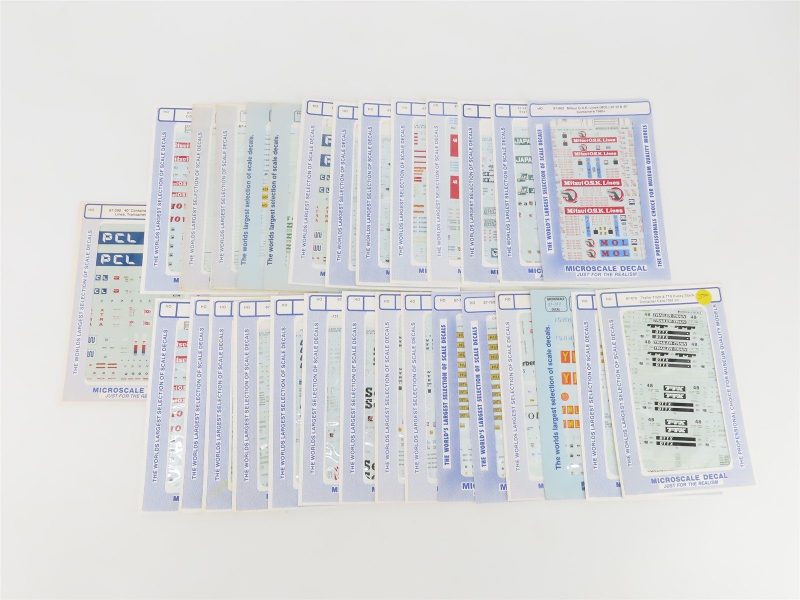 LOT of 29 HO Scale Microscale Trailer Train Container & Trailer Decals