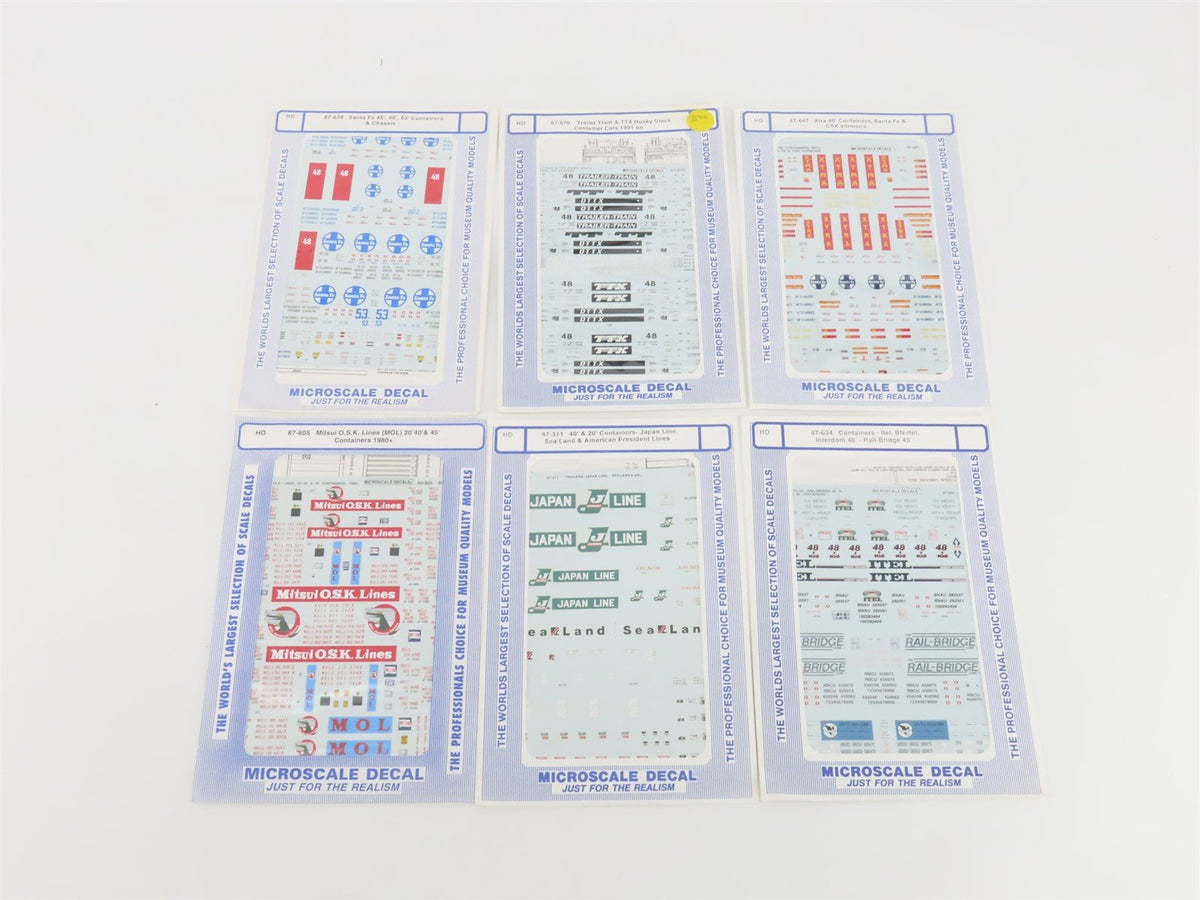 LOT of 29 HO Scale Microscale Trailer Train Container &amp; Trailer Decals