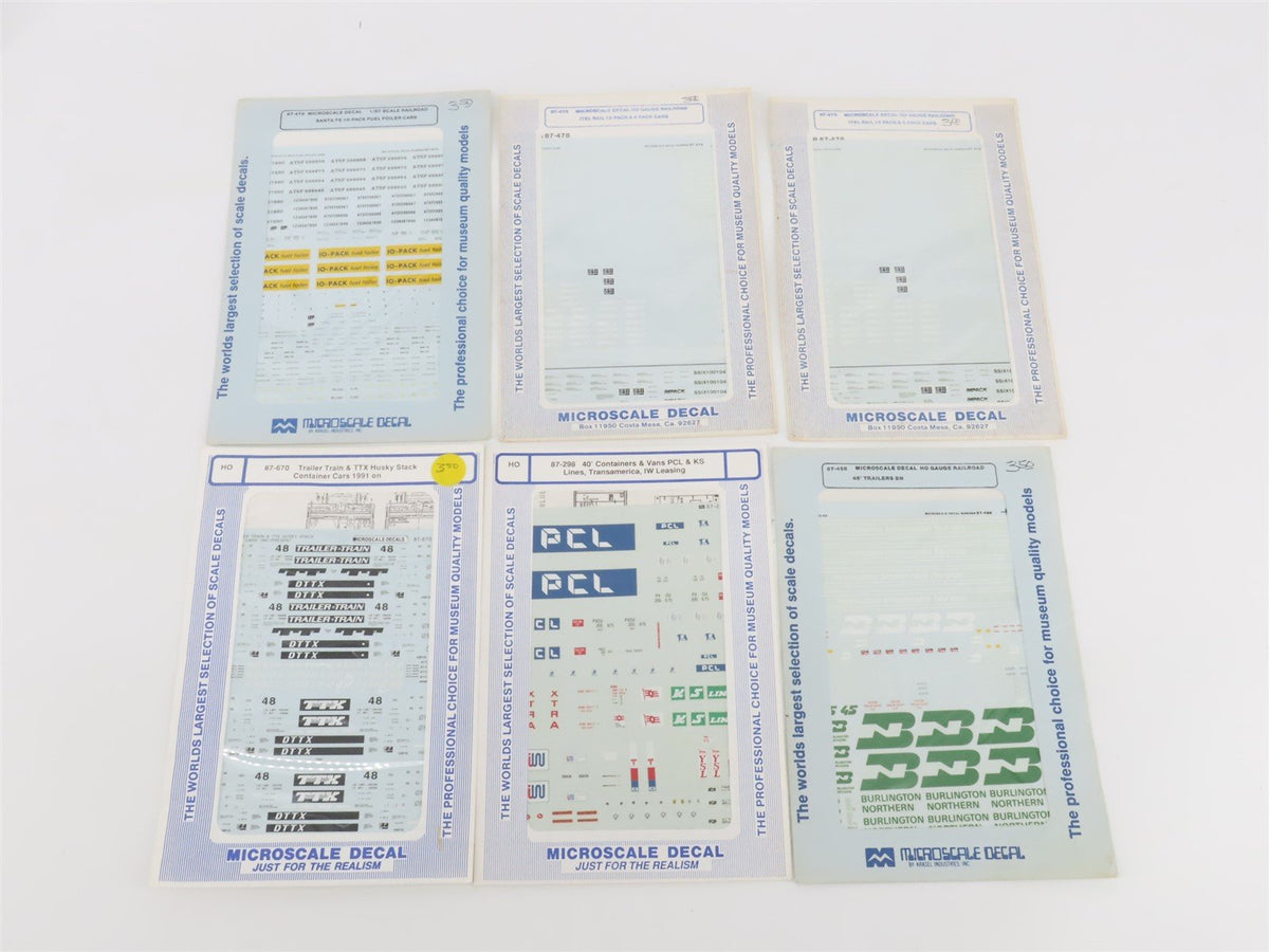 LOT of 29 HO Scale Microscale Trailer Train Container &amp; Trailer Decals