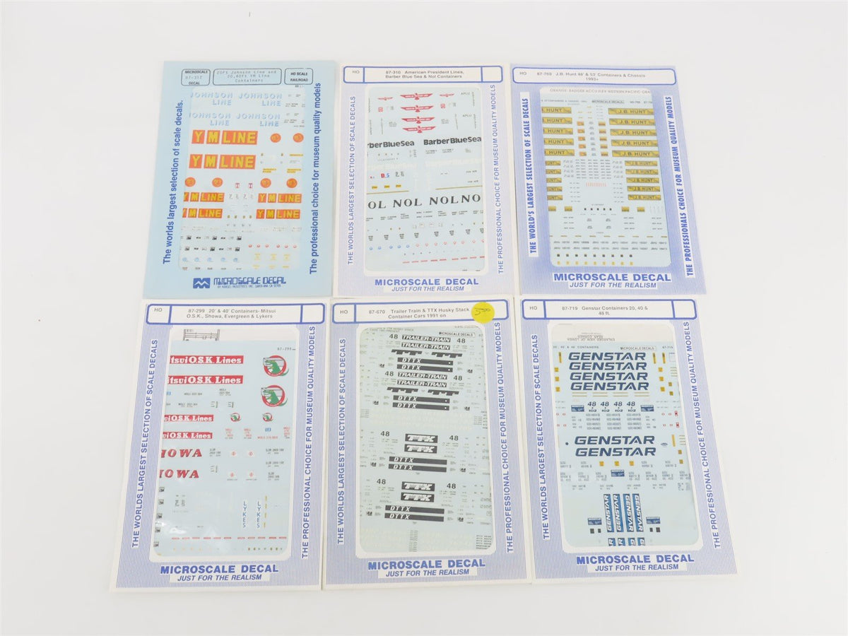 LOT of 29 HO Scale Microscale Trailer Train Container &amp; Trailer Decals