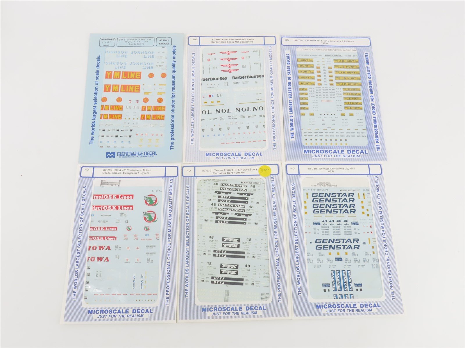 LOT of 29 HO Scale Microscale Trailer Train Container & Trailer Decals