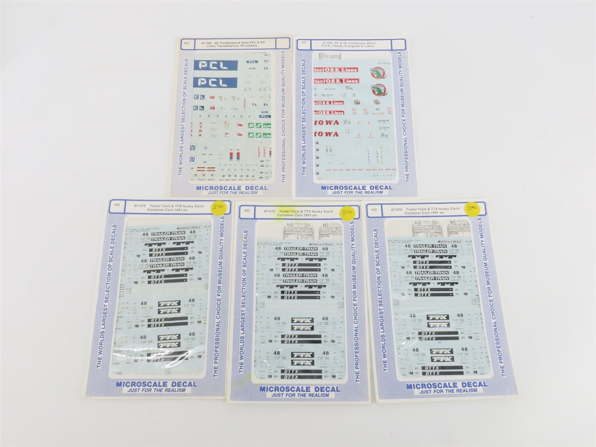 LOT of 29 HO Scale Microscale Trailer Train Container &amp; Trailer Decals