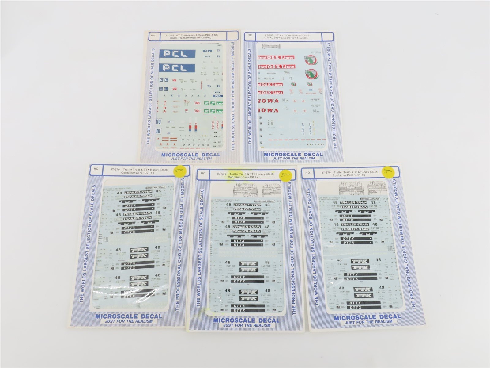 LOT of 29 HO Scale Microscale Trailer Train Container & Trailer Decals