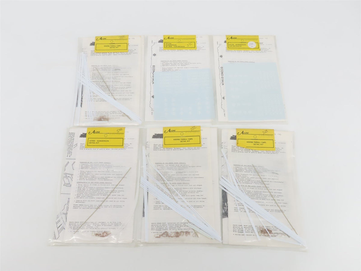 LOT of 23 HO Scale A-Line Assorted Container Decals &amp; Thrall Stack Car Detailing