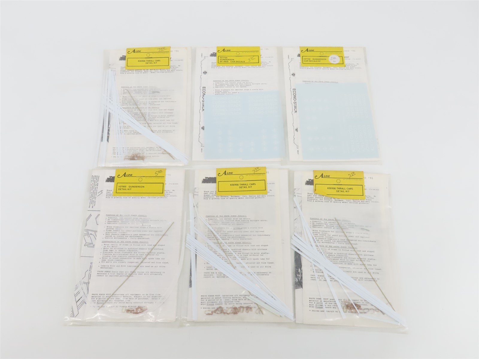 LOT of 23 HO Scale A-Line Assorted Container Decals & Thrall Stack Car Detailing