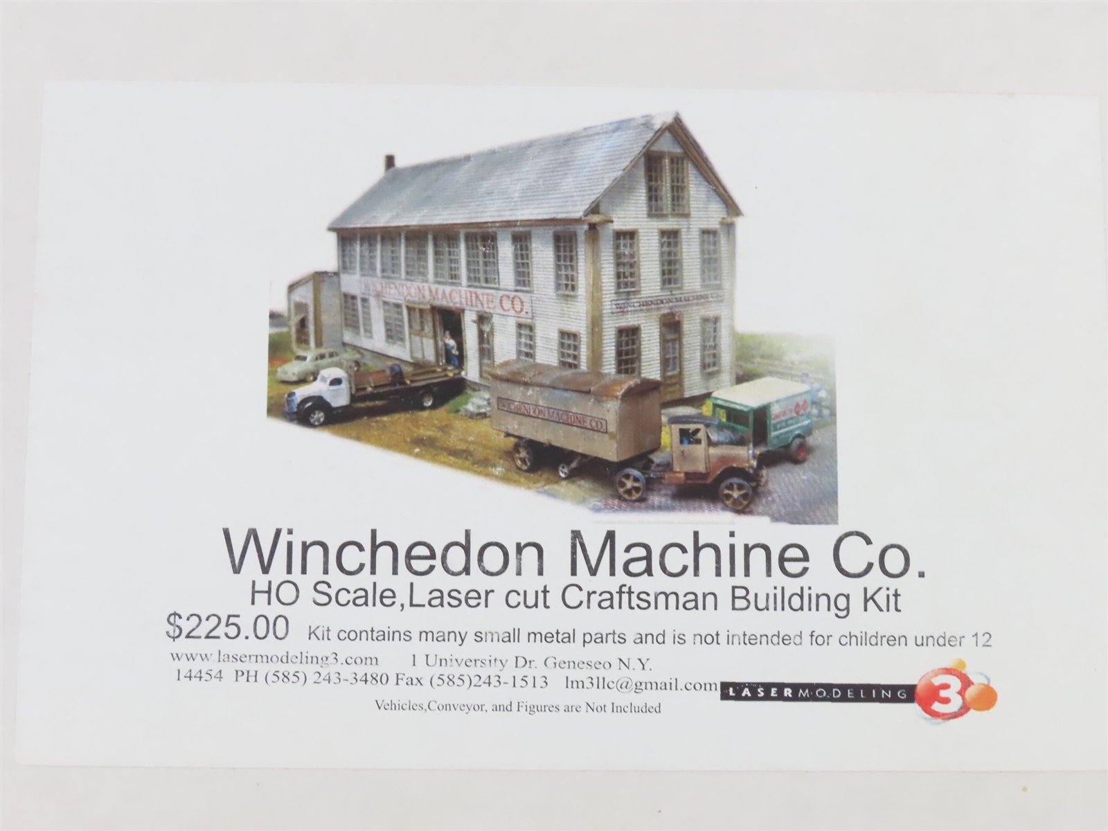 HO 1/87 Scale Laser Modeling 3 Kit Winchedon Machine Co.
