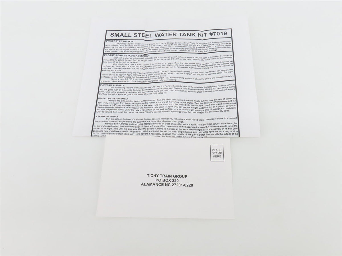 HO 1/87 Scale Tichy Train Group Kit #7019 Steel Water Tank