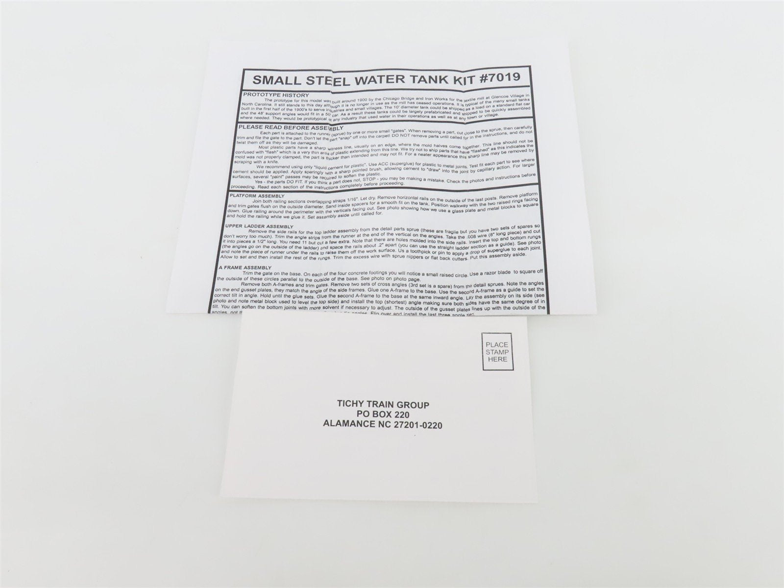 HO 1/87 Scale Tichy Train Group Kit #7019 Steel Water Tank