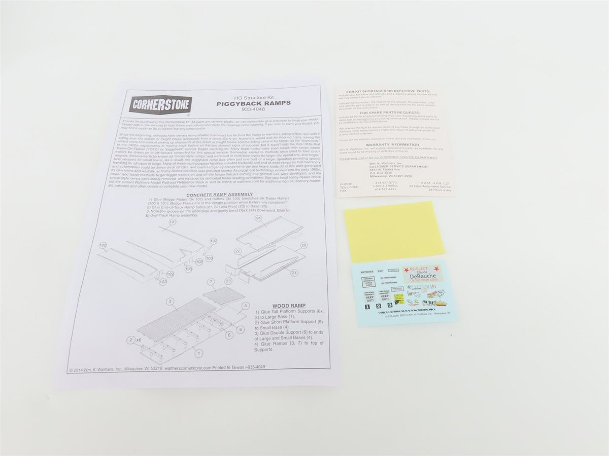 HO 1/87 Scale Walthers Cornerstone Kit 933-4048 Piggyback Ramps