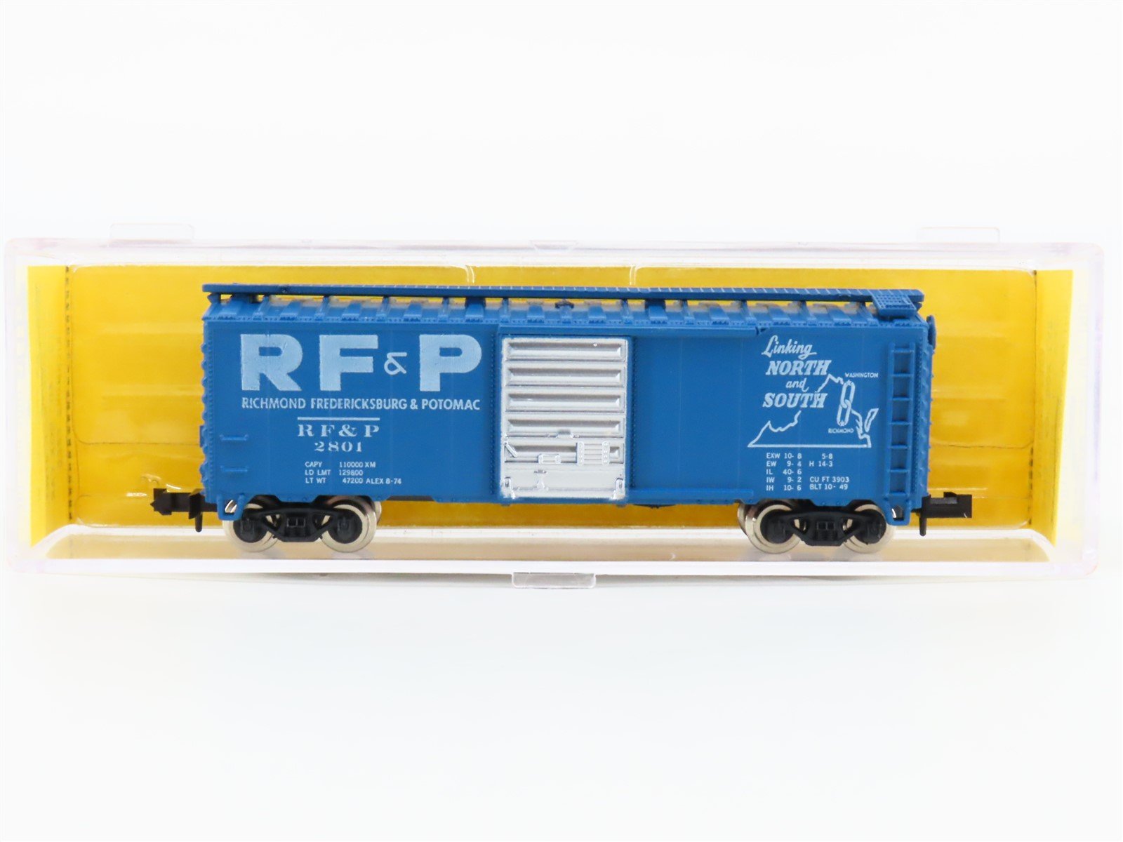 N Scale Atlas 3413 RF&P Richmond Fredericksburg & Potomac 40' Box Car #2801
