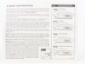 N Micro-Trains MTL 1038-10 Ten Pairs of Barber Roller Bearing Trucks w/ Coupler