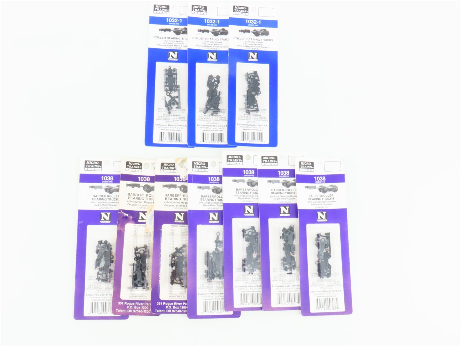 LOT of 10 Packs of N Scale Micro-Trains MTL Roller Bearing Trucks
