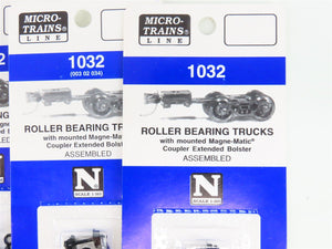 LOT of 12 Packs of N Scale Micro-Trains MTL 1032 Roller Bearing Trucks