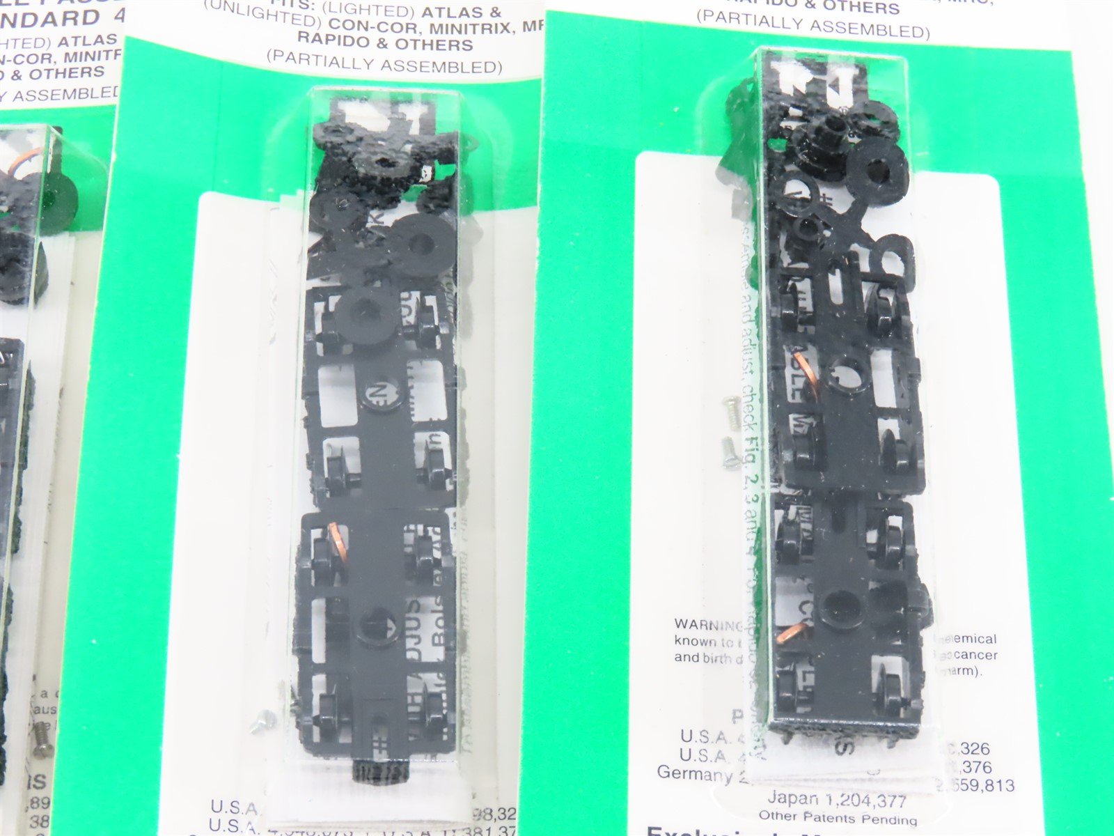 LOT of 10 Packs of N Scale Micro-Trains MTL 1017 4-Wheel Passenger Trucks