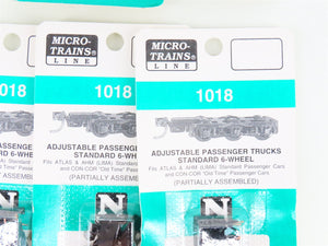 LOT of 10 Packs of N Scale Micro-Trains MTL 1018 6-Wheel Passenger Trucks