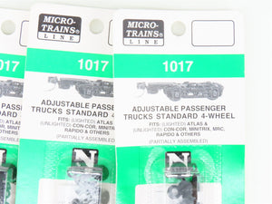 LOT of 10 Packs of N Scale Micro-Trains MTL 1017 4-Wheel Passenger Trucks