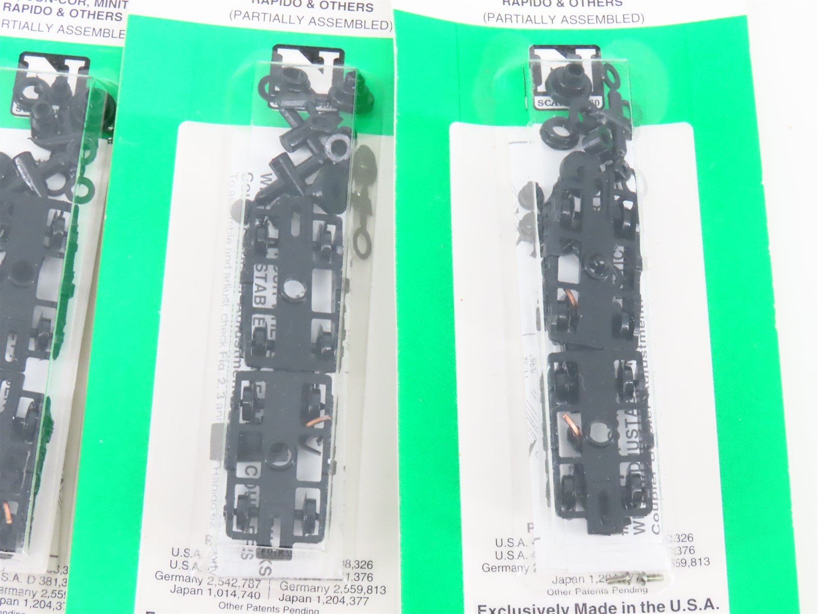 LOT of 10 Packs of N Scale Micro-Trains MTL 1017 4-Wheel Passenger Trucks