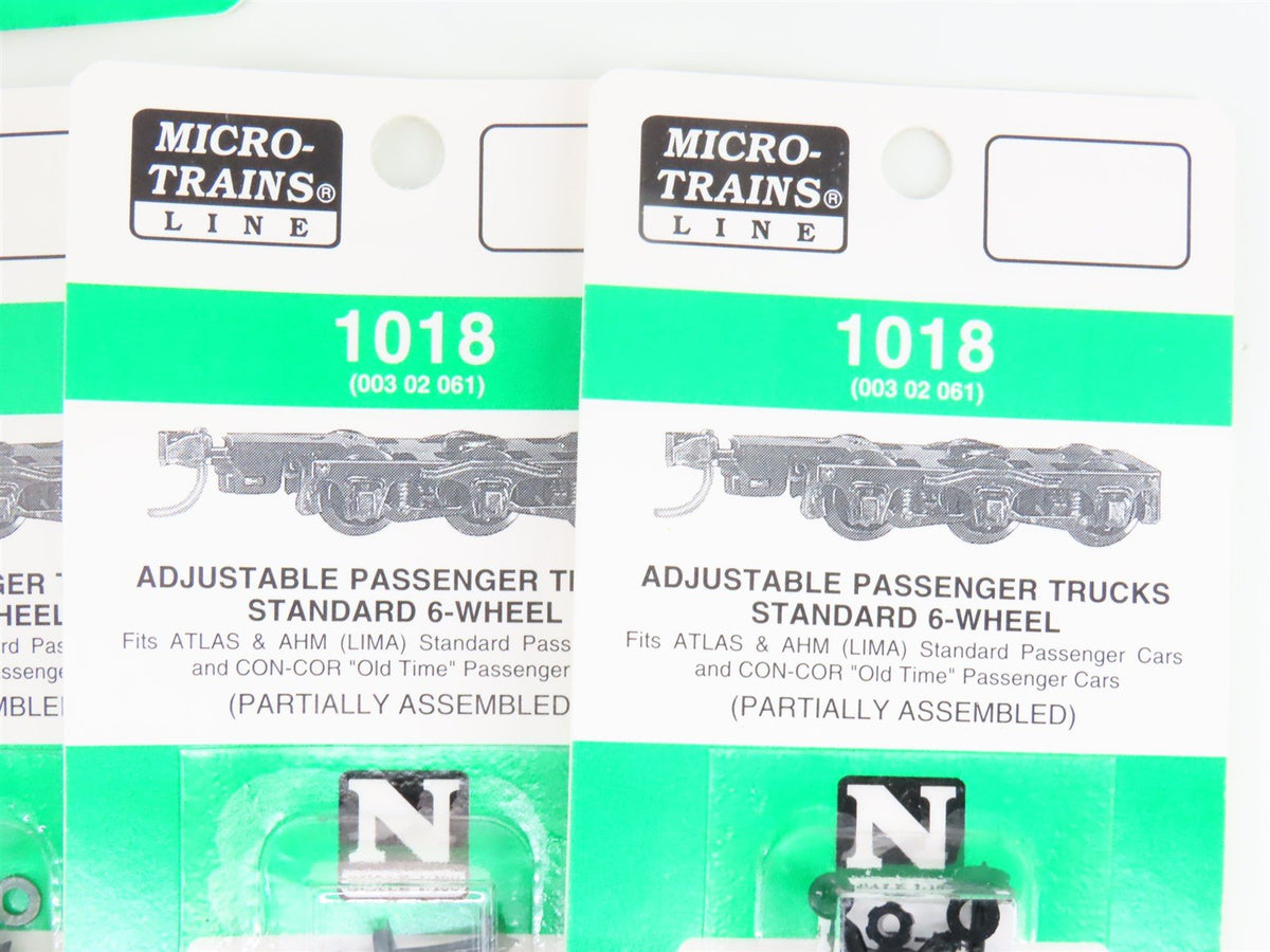 LOT of 10 Packs of N Scale Micro-Trains MTL 1018 6-Wheel Passenger Trucks
