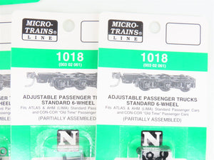 LOT of 10 Packs of N Scale Micro-Trains MTL 1018 6-Wheel Passenger Trucks