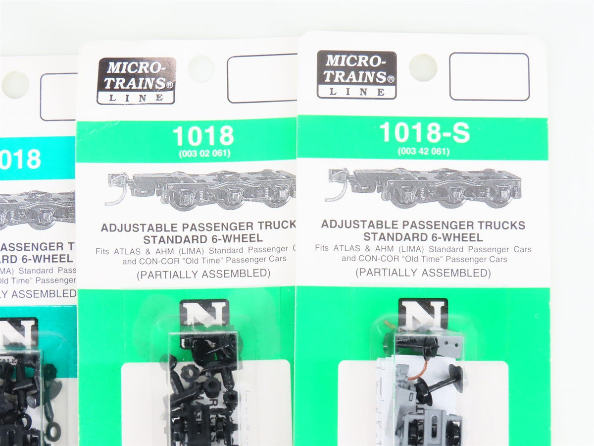 LOT of 7 Packs of N Scale Micro-Trains MTL 4&amp;6-Wheel Passenger Trucks