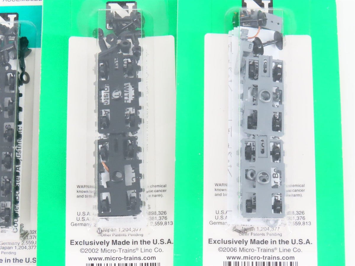 LOT of 7 Packs of N Scale Micro-Trains MTL 4&amp;6-Wheel Passenger Trucks