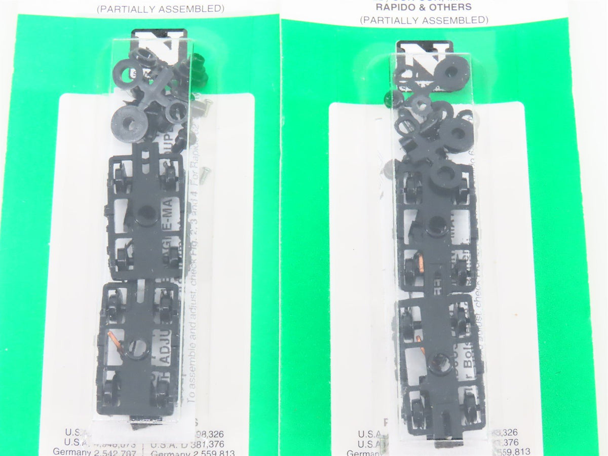LOT of 7 Packs of N Scale Micro-Trains MTL 4&amp;6-Wheel Passenger Trucks
