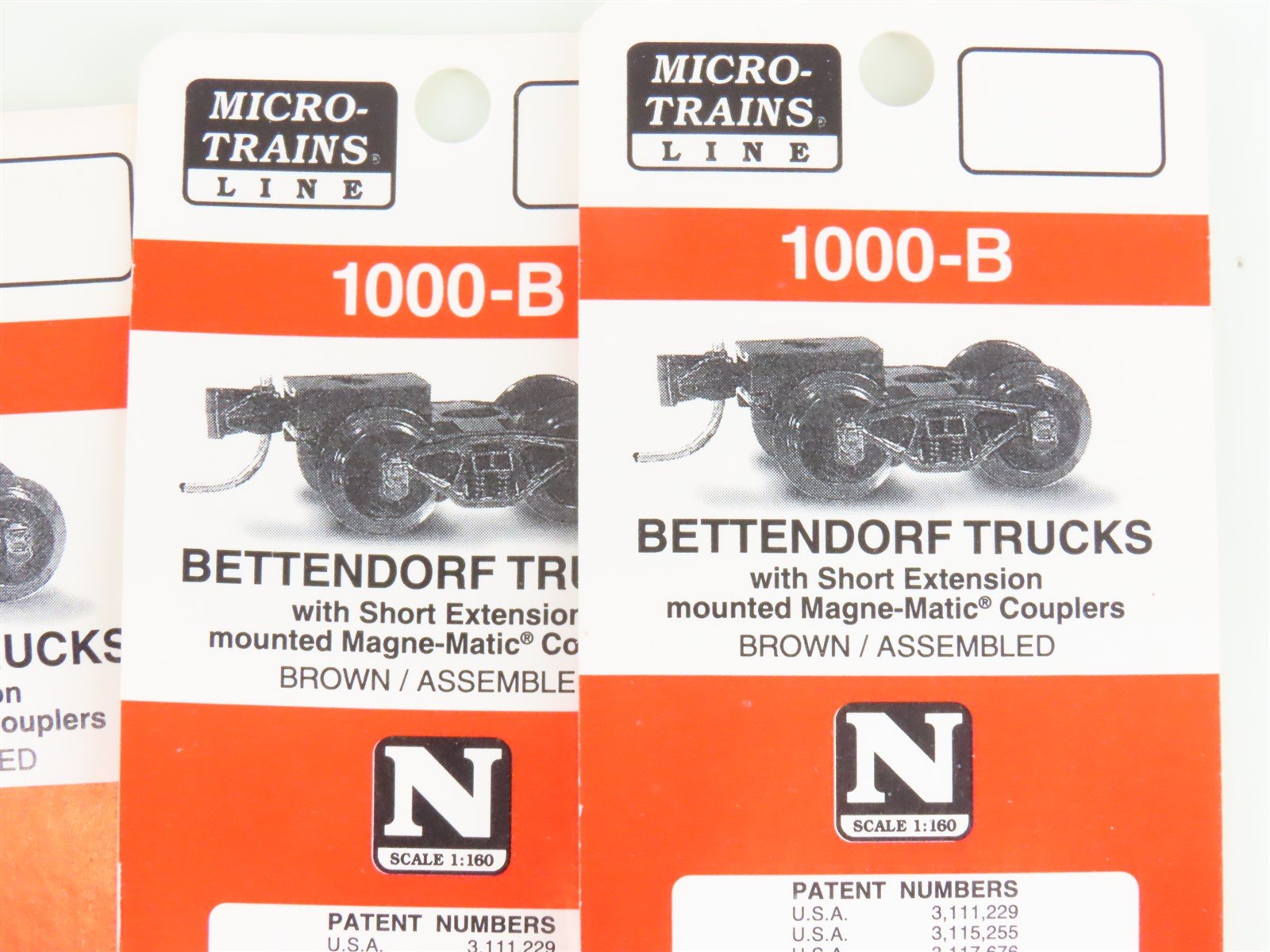LOT of 10 Pair of N Micro-Trains MTL 1000-B Bettendorf Trucks w/ Couplers