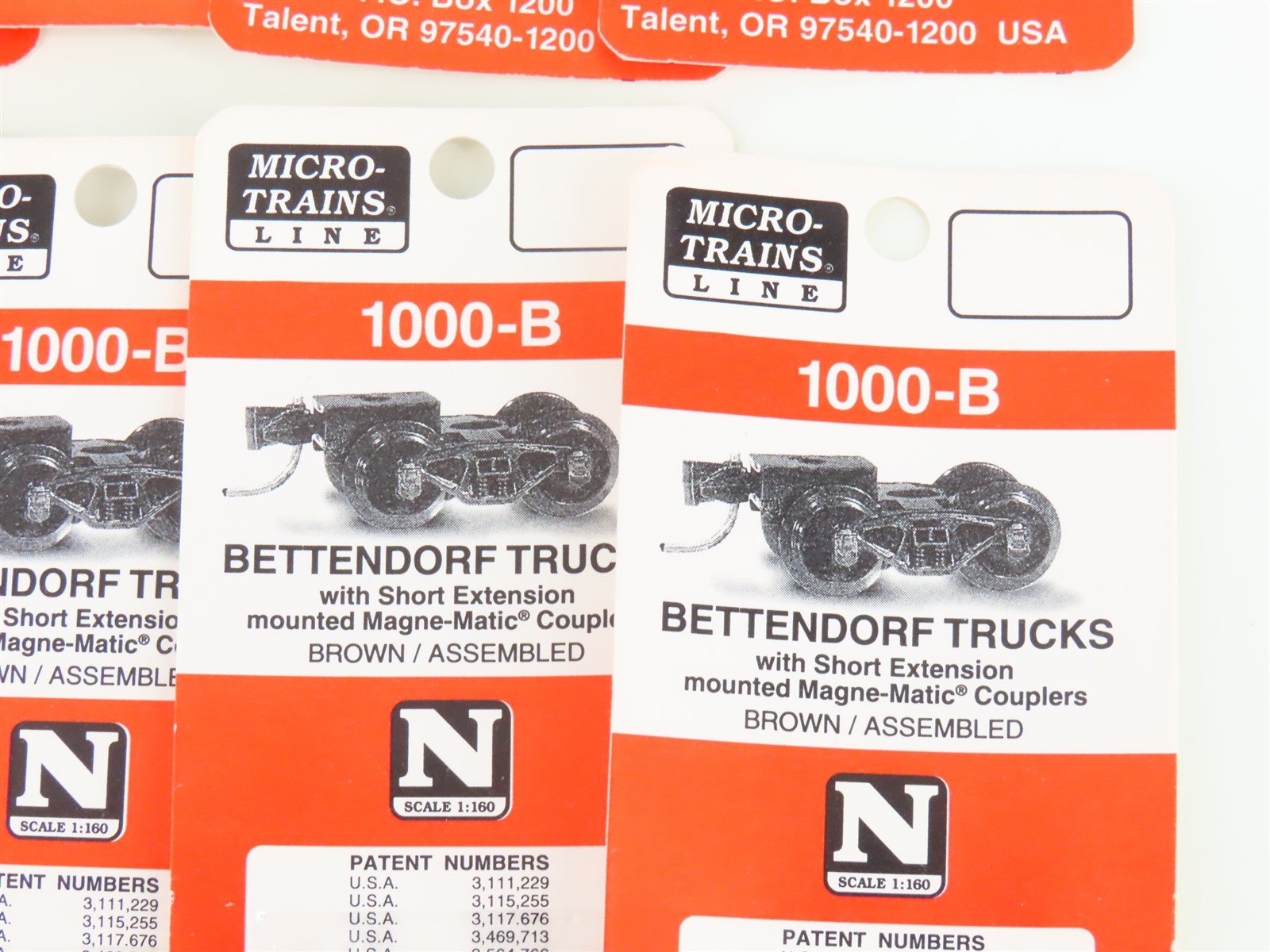 LOT of 10 Pair of N Micro-Trains MTL 1000-B Bettendorf Trucks w/ Couplers