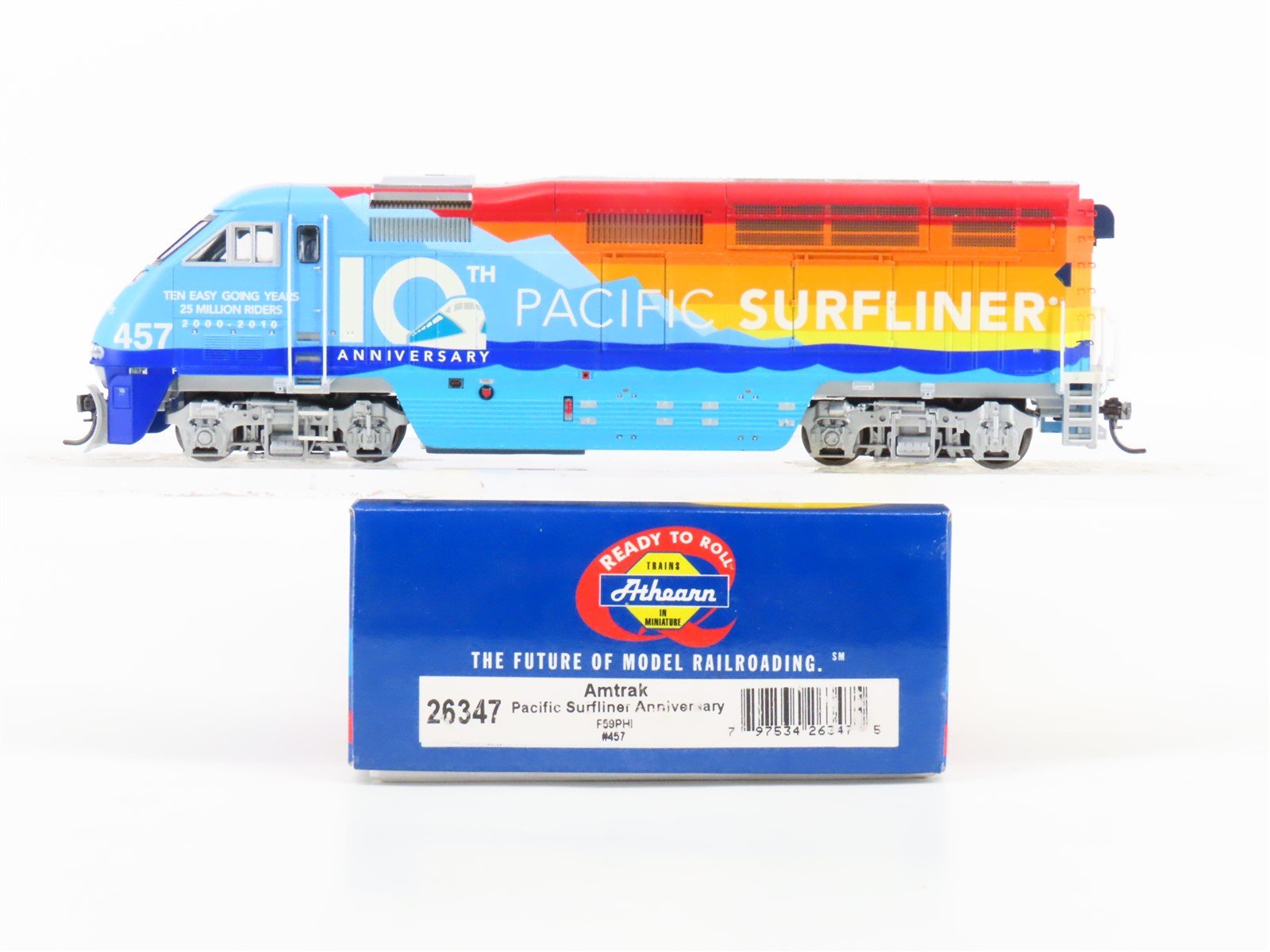 HO Athearn 26347 Amtrak Pacific Surfliner Anniversary F59PHI Diesel #457 w/ DCC
