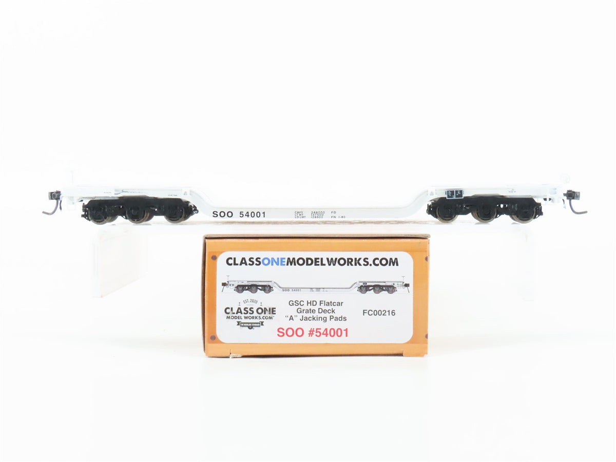 HO Scale Class One Model Works FC00216 SOO Line GSC HD Flat Car #54001