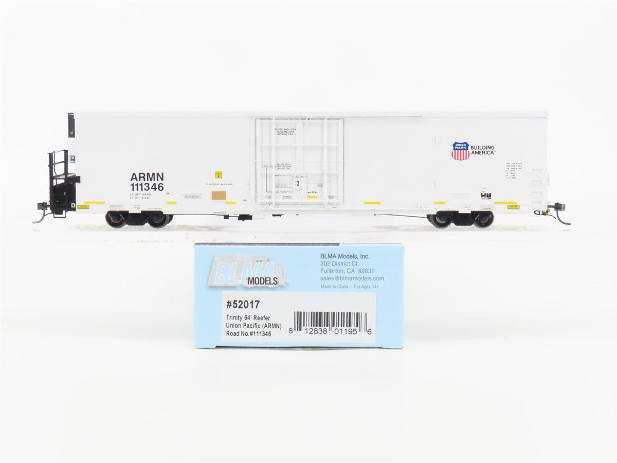 HO Scale BLMA Models 52017 ARMN UP Union Pacific Railroad 64&#39; Reefer #111346