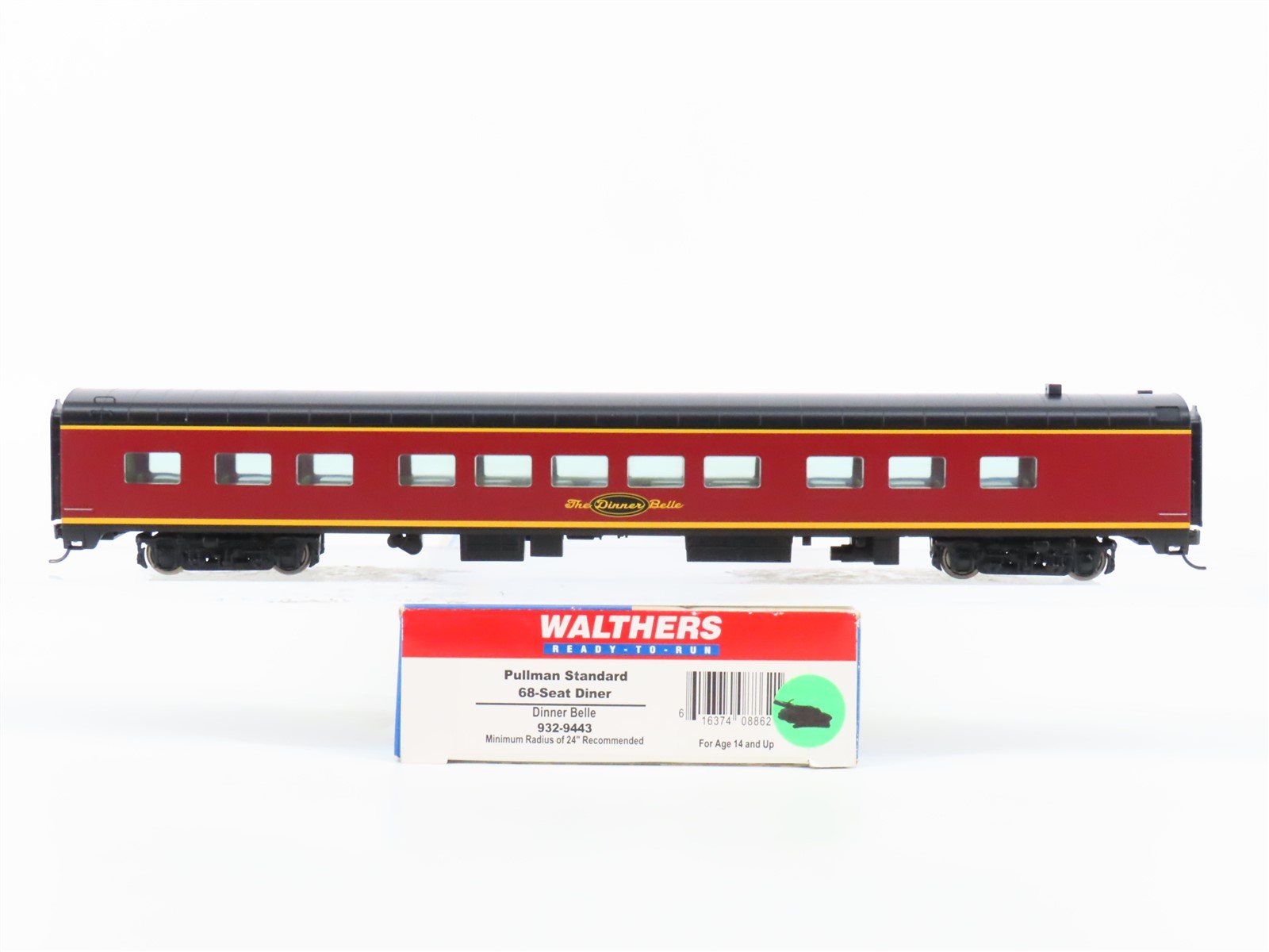 HO Scale Walthers 932-9443 Dinner Belle 68-Seat Diner Passenger Car