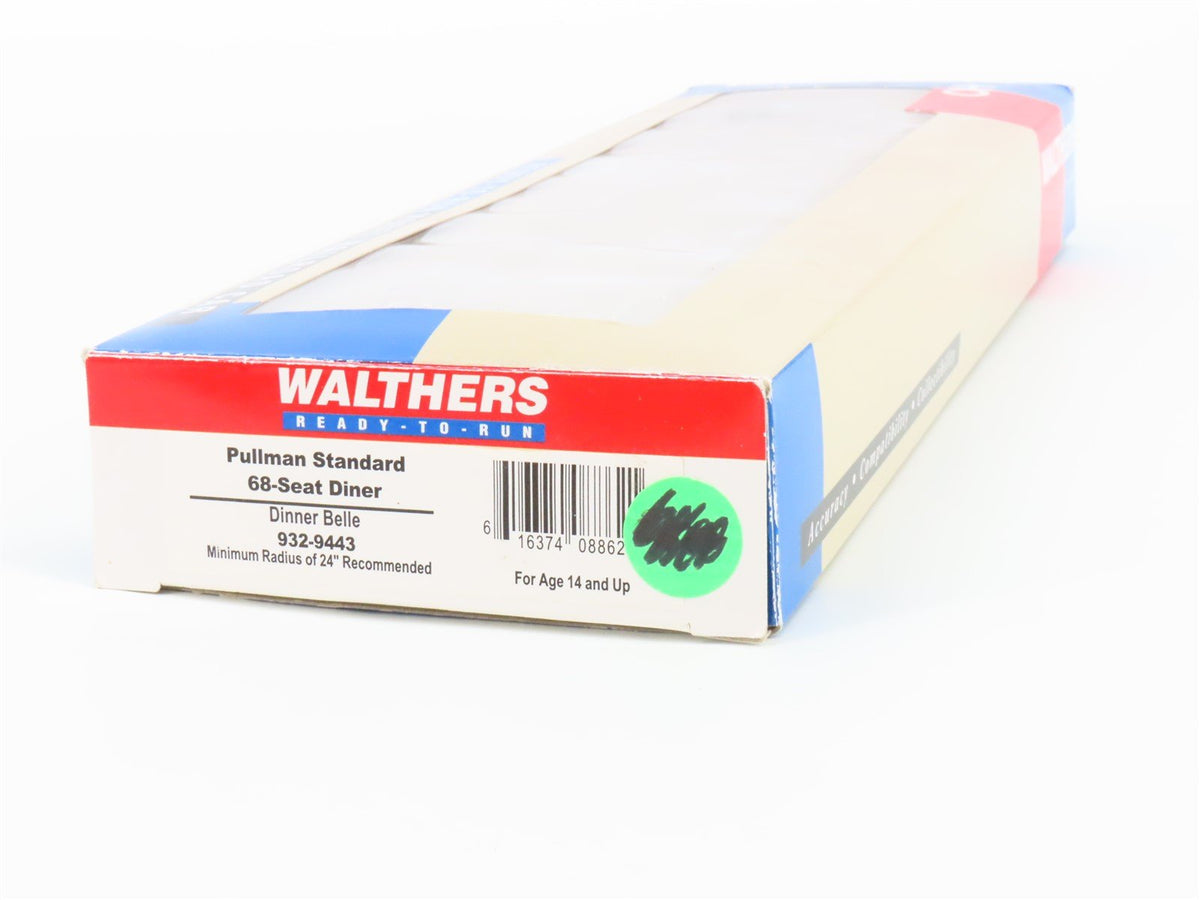 HO Scale Walthers 932-9443 Dinner Belle 68-Seat Diner Passenger Car