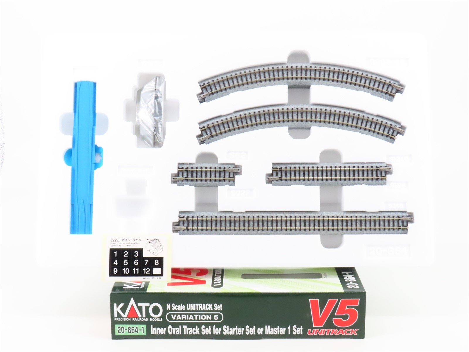 N Scale Kato 20-864-1 Inner Oval Track Variation 5 Unitrack Starter/Master Set