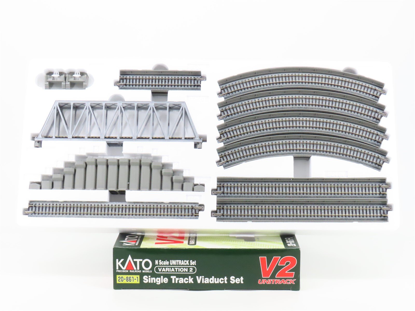 N Scale Kato 20-861-1 Single Track Viaduct Variation 2 Unitrack Set