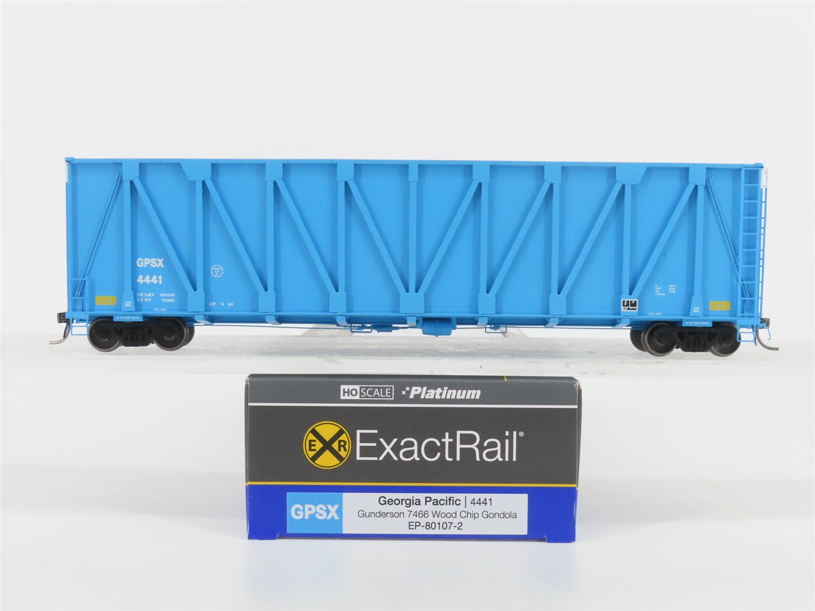 HO Scale ExactRail EP-80107-2 GPSX Georgia Pacific Wood Chip Gondola #4441