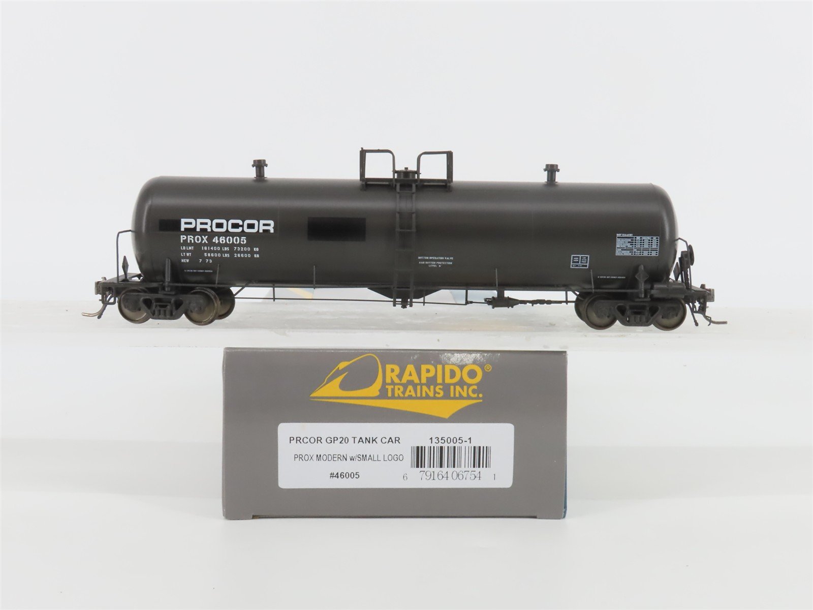 HO Scale Rapido 135005-1 PROX Procor Tank Car #46005